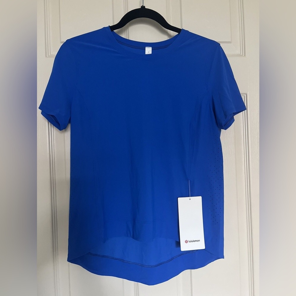 NWT Lululemon Morning Match Short Sleeve in 'Blue Blazer Tone' - Size 6
